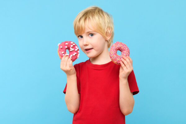 Kid influencer eating junk food