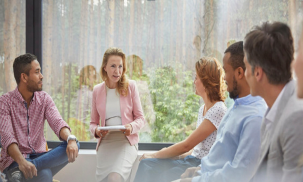 Practitioners sitting in a group